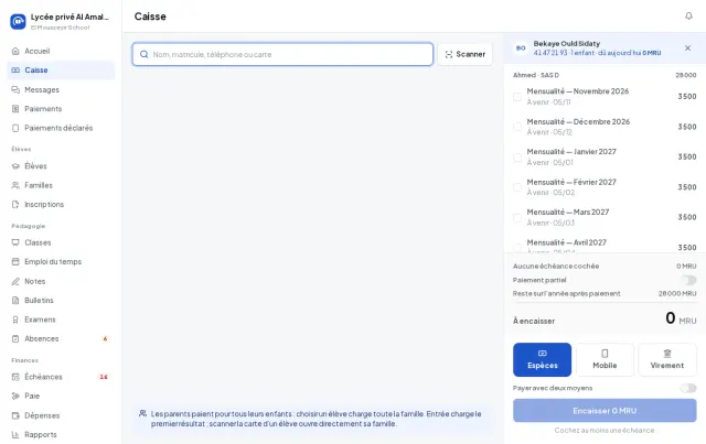 La caisse : une famille et toutes les échéances de ses enfants